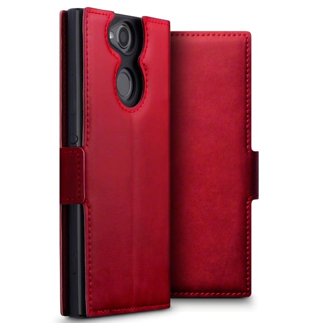 Terrapin Low Profile Δερμάτινη Θήκη - Πορτοφόλι Sony Xperia XA2 - Red