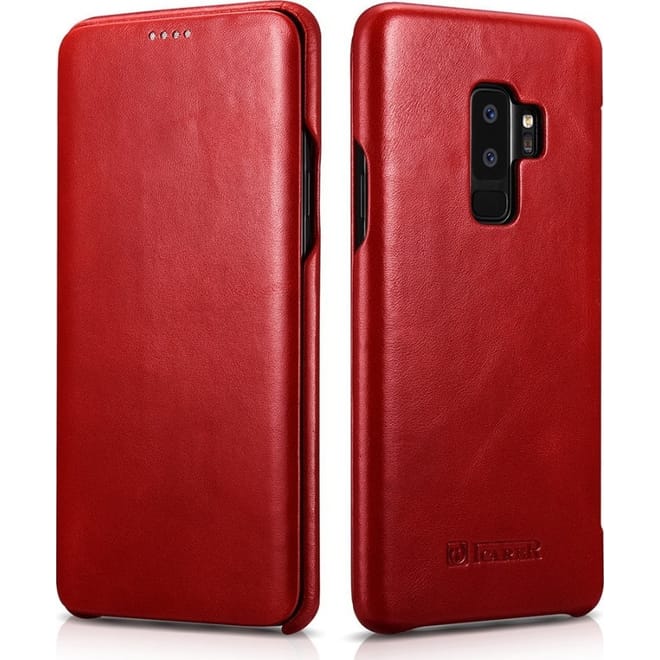 iCarer Vintage Series Curved Edge - Δερμάτινη Θήκη Samsung Galaxy S9 Plus - Red 