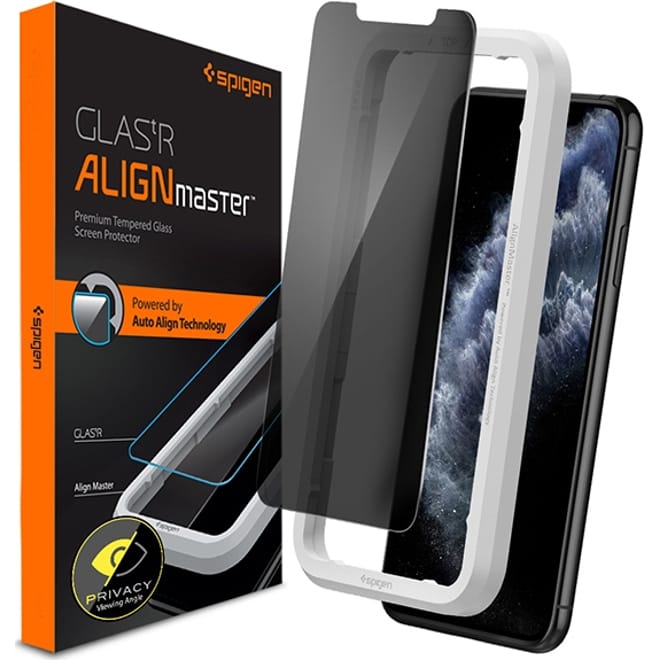 Spigen GLAS.tR ALIGNmaster Privacy - Αντιχαρακτικό Fullface Γυάλινο Screen Protector iPhone 11 Pro Max