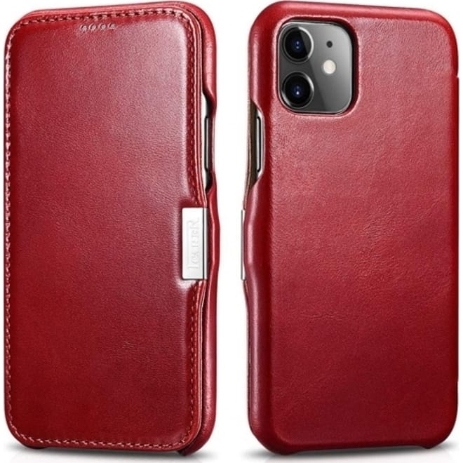 iCarer Vintage Series Side-Open Δερμάτινη Θήκη iPhone 11 - Red