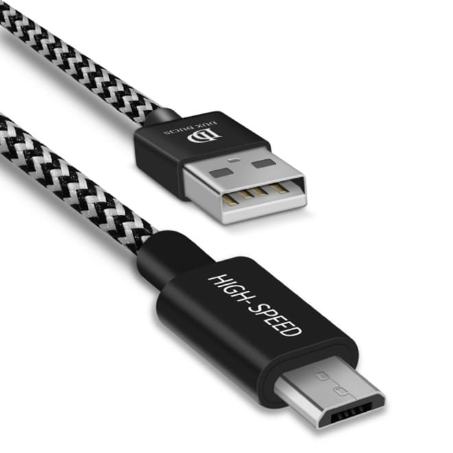 Duxducis Καλώδιο Φόρτισης και Μεταφοράς Δεδομένων USB σε Micro USB - 300cm - Μαύρο / Λευκό