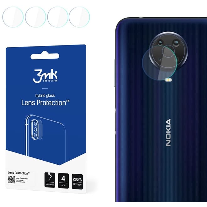 3MK Hybrid Glass Camera Protector - Αντιχαρακτικό Υβριδικό Προστατευτικό Γυαλί για Φακό Κάμερας Nokia G20 - 4 Τεμάχια
