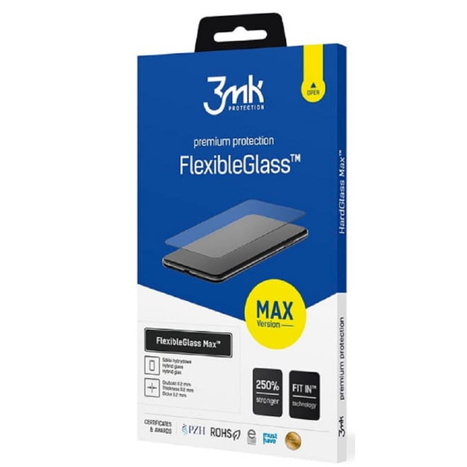 3MK Premium Flexible Glass Max - Fullface Αντιχαρακτικό Υβριδικό Προστατευτικό Γυαλί Οθόνης - Oppo A16 / A16s - 0.3mm - Black 