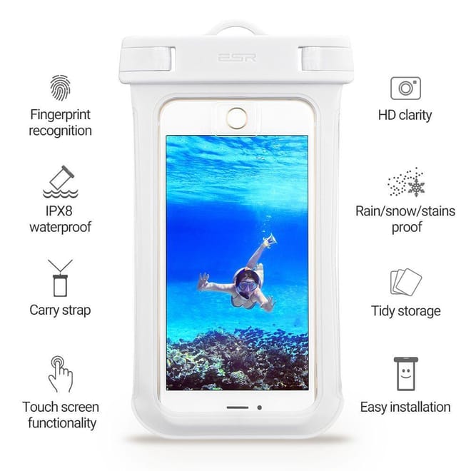 ESR Universal Αδιάβροχη Θήκη Πουγκί για Smartphones έως 5.5'' - White