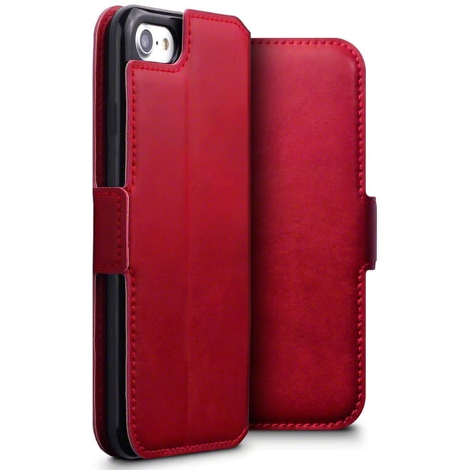 Terrapin Low Profile Δερμάτινη Θήκη - Πορτοφόλι iPhone 8 / 7 - Red 