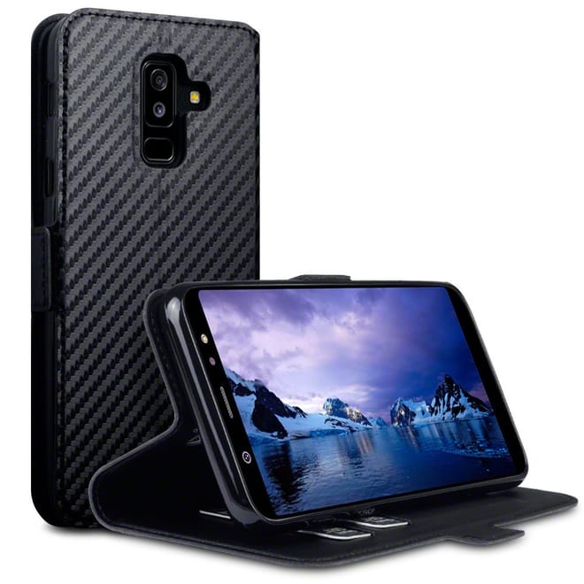 Terrapin Low Profile Θήκη - Πορτοφόλι Samsung Galaxy A6 Plus 2018 - Black Carbon Fibre