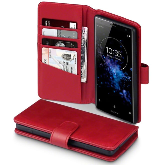 Terrapin Δερμάτινη Θήκη - Πορτοφόλι Sony Xperia XZ2 - Red 
