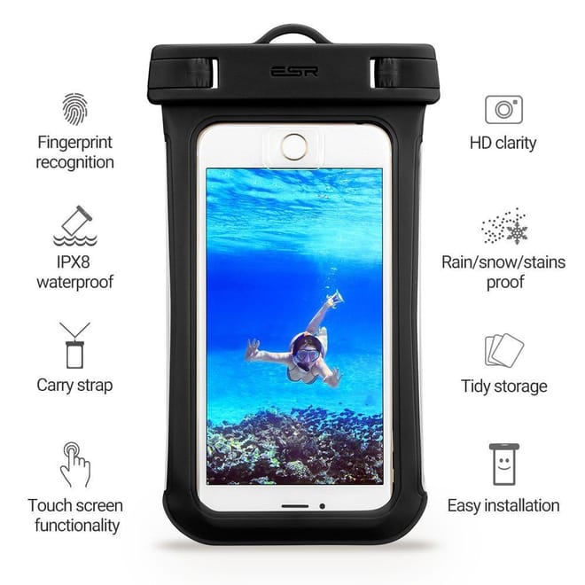 ESR Universal Αδιάβροχη Θήκη Πουγκί για Smartphones έως 5.5'' - Black