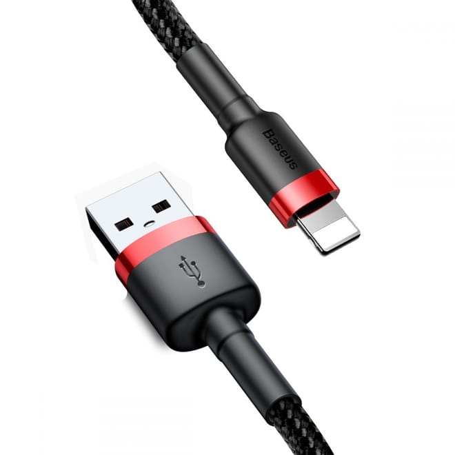 Baseus Καλώδιο Φόρτισης και Μεταφοράς Δεδομένων USB σε Lightning 100cm - Red / Black
