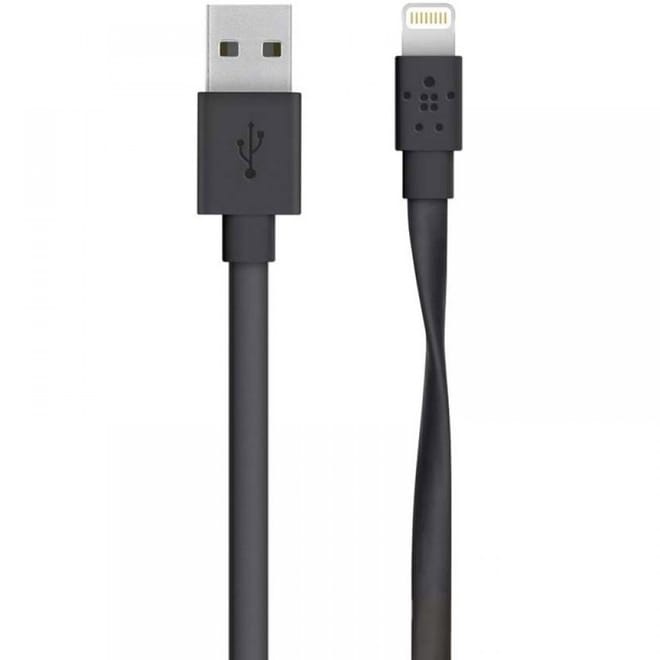 Belkin Flat Καλώδιο Φόρτισης / Μεταφοράς Δεδομένων USB to Lightning 1.2m - Black