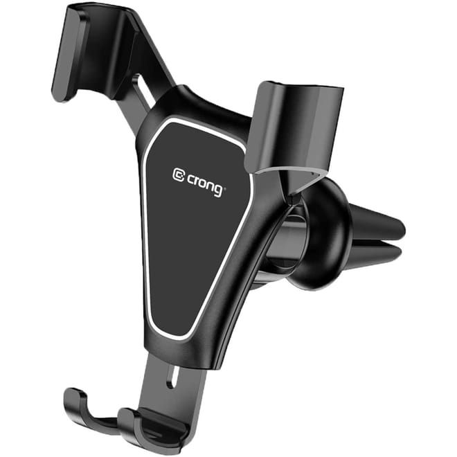 Crong Gravity Auto-Clip Car Holder - Βάση Κινητών 4.7" - 6.5" για Αεραγωγούς Αυτοκινήτου - Black 