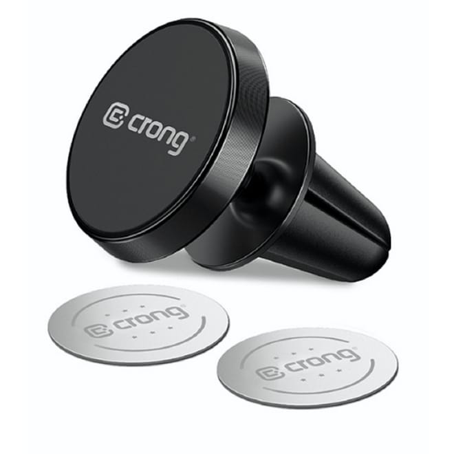 Crong Magnetic Smart Car Holder - Μαγνητική Βάση Κινητών για Αεραγωγούς Αυτοκινήτου - Black