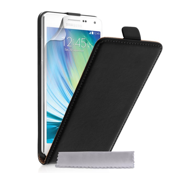 Μαύρη Δερμάτινη Flip Θήκη Samsung Galaxy A5