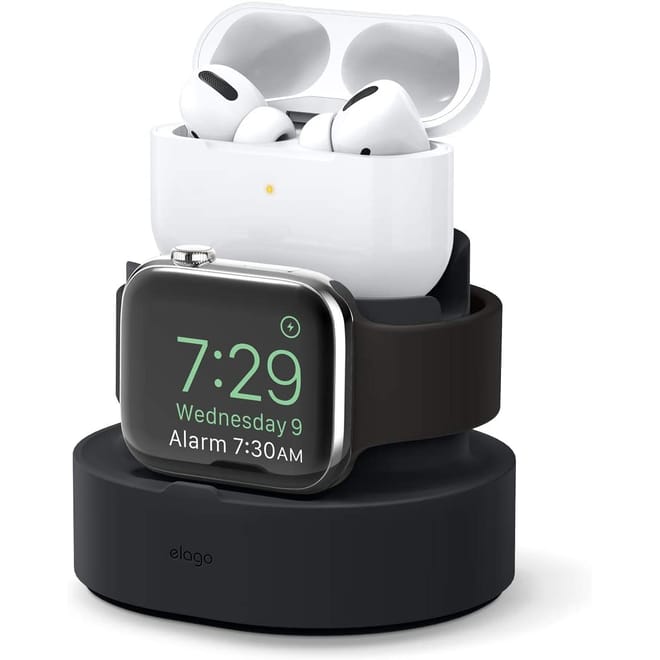 Elago Duo Pro Charging Stand - Βάση Σιλικόνης για τον Φορτιστή Apple Watch / iPhone / Airpods Pro 2nd Gen / 1st Gen - Black