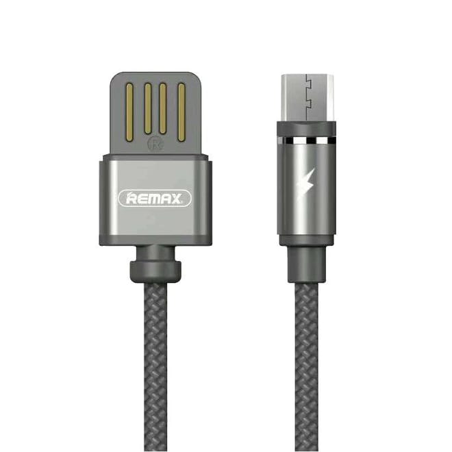 Remax Μαγνητικό Καλώδιο Φόρτισης 2.1A USB / Micro USB με LED - 1m - Black