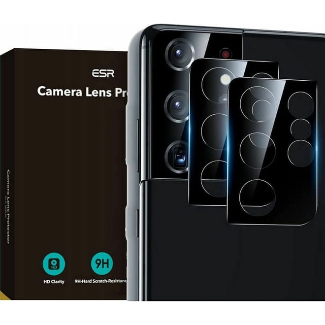 ESR Camera Lens Protector - Αντιχαρακτικό Προστατευτικό Γυαλί για Φακό Κάμερας Samsung Galaxy S21 Ultra 5G - Black - 2 Τεμάχια