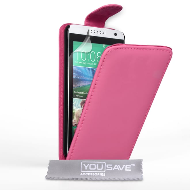Ροζ Flip Θήκη HTC Desire 610