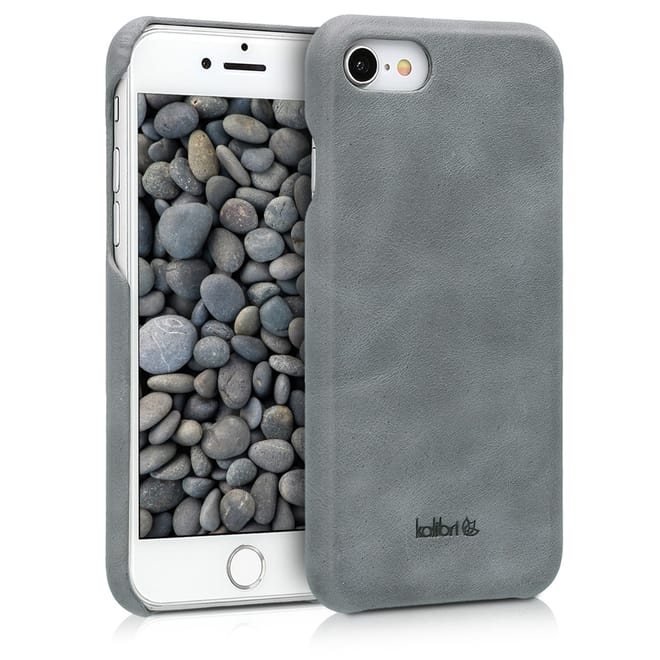 Kalibri Σκληρή Δερμάτινη Θήκη Apple iPhone SE 2022 / 2020 / 8 / 7 - Dark Grey 