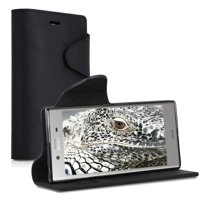 Kalibri Δερμάτινη Θήκη - Πορτοφόλι Sony Xperia XZ1 - Black