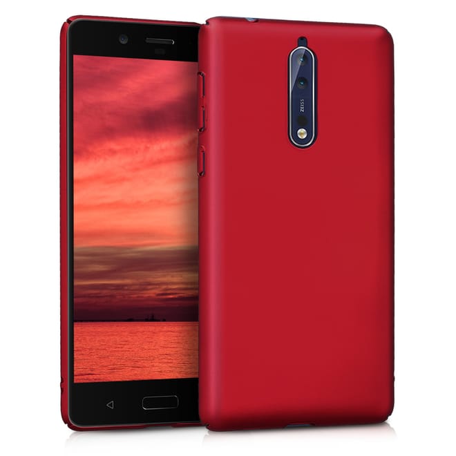 KW Slim Anti-Slip Cover - Σκληρή Θήκη Καουτσούκ Nokia 8 - Dark Red (43239.20)