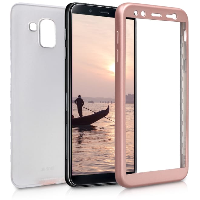 KW Θήκη Σιλικόνης Full Body για Samsung Galaxy J6 2018 - Μεταλλικό ροζ χαλκινο 