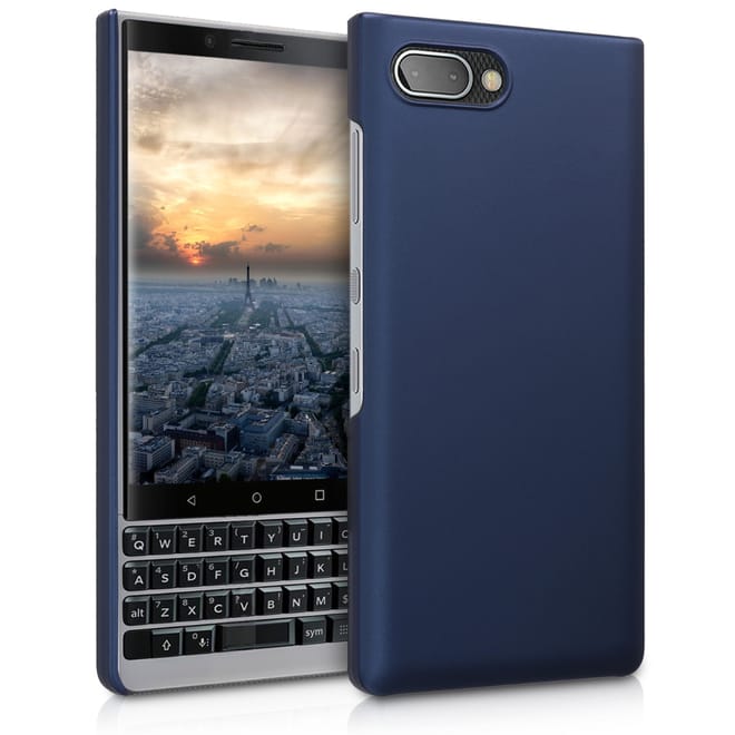 KW Slim Anti-Slip Cover - Σκληρή Θήκη Καουτσούκ BlackBerry KEY2 - Μπλε μεταλλικό