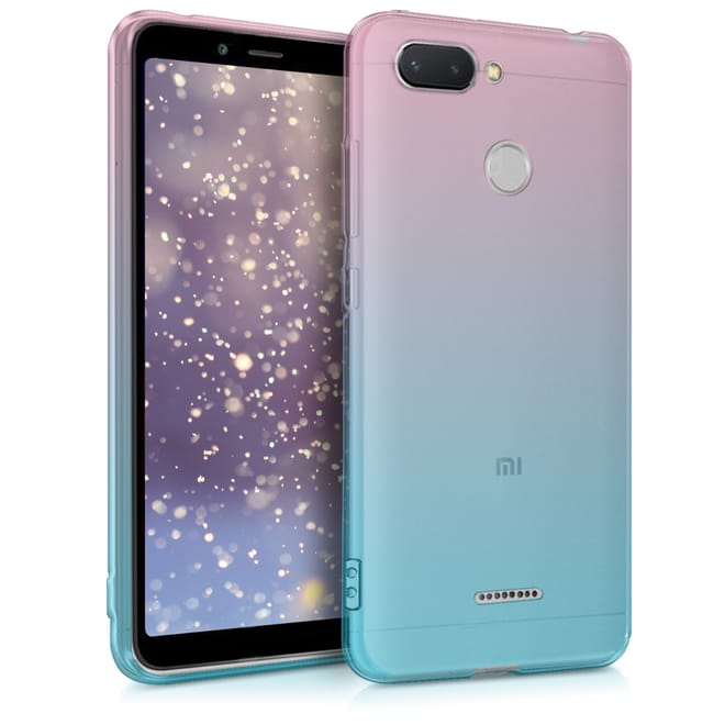 KW Θήκη Σιλικόνης Ημιδιάφανη Xiaomi Redmi 6 - Dark Pink Blue Transparent 