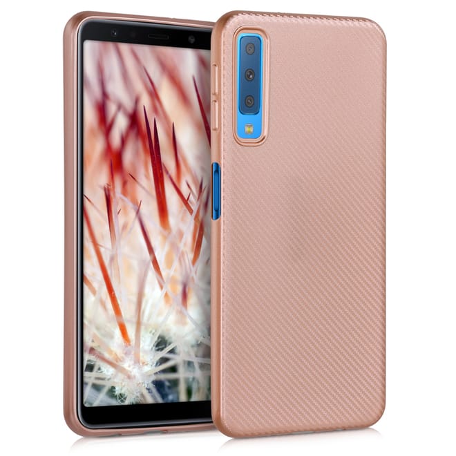 KW Θήκη Σιλικόνης Samsung Galaxy A7 (2018) - Soft Flexible Shock Absorbent - Rose Gold