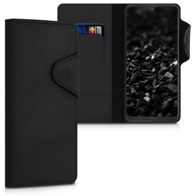 Kalibri Δερμάτινη Suede Θήκη - Πορτοφόλι Samsung Galaxy A50 - Black