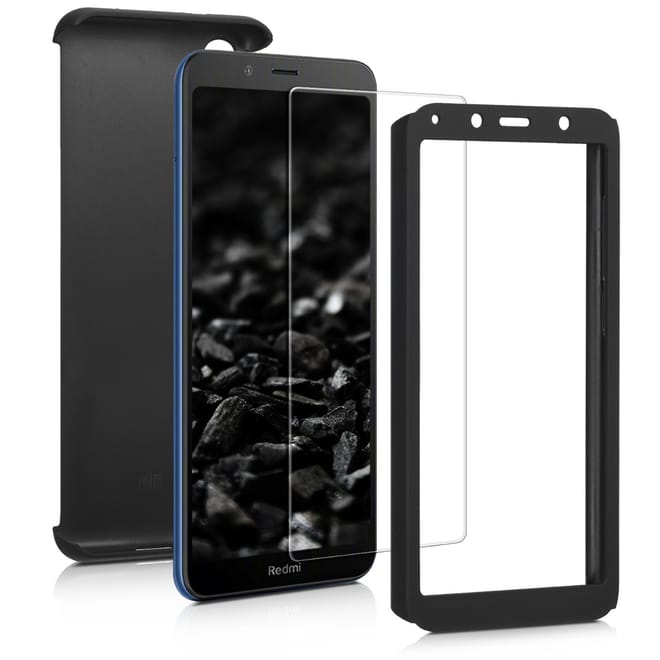 KW Θήκη Full Body Xiaomi Redmi 7A & Tempered Glass - Metallic Black
