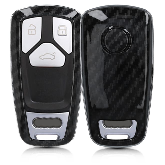 KW Σκληρή Θήκη Κλειδιού Audi - 3 Κουμπιά - Keyless Go - Black 