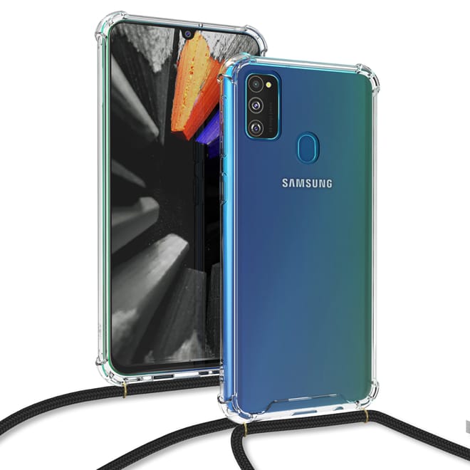 KW Mobile Θήκη Σιλικόνης με Λουράκι Λαιμού Samsung Galaxyy M21 / M30s - Clear 
