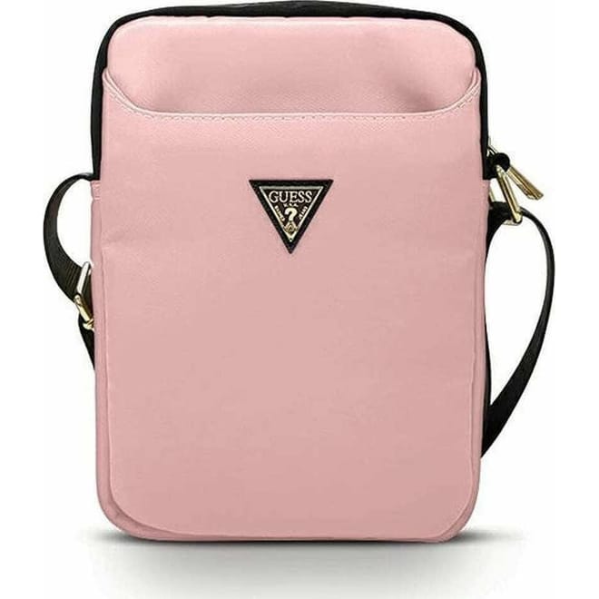 Guess Triangle Logo Tablet Bag - Universal Τσάντα Μεταφοράς Tablet 10" - Light Pink