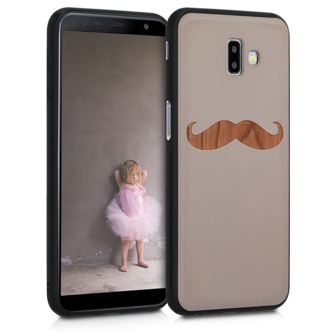 KW Ξύλινη Θήκη Samsung Galaxy J6+ / J6 Plus DUOS - Wood Mustache cherrywood 