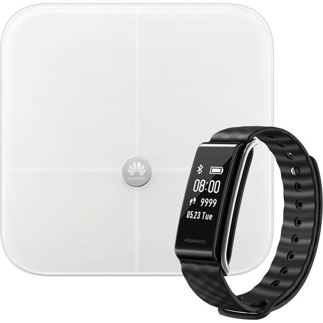 Huawei Color Band A2 - Black & Smart Body Fat Scale - White