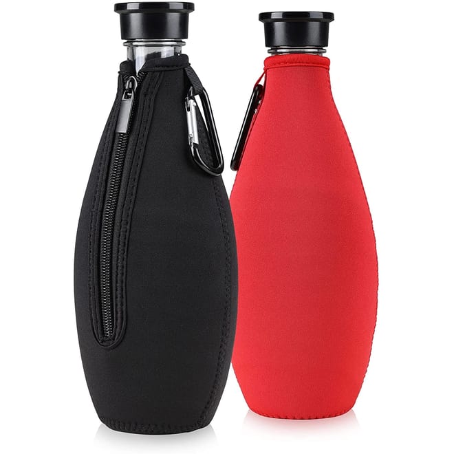 KW Bottle Coolers Sleeves - Ισοθερμική Θήκη για Μπουκάλια Μπύρας / Αναψυκτικά - 330ml - 500ml - Black / Red - 2 Τεμάχια