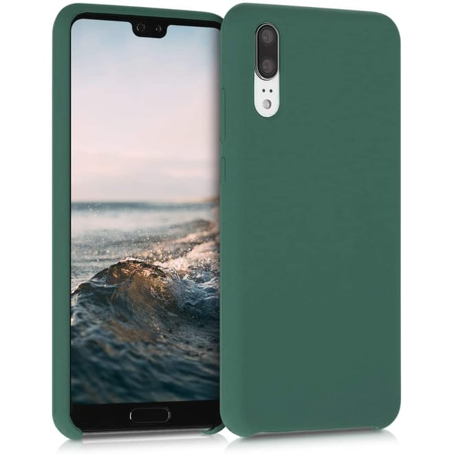 KWmobile Θήκη Σιλικόνης Huawei P20 - Soft Flexible Rubber Cover - Forest Green