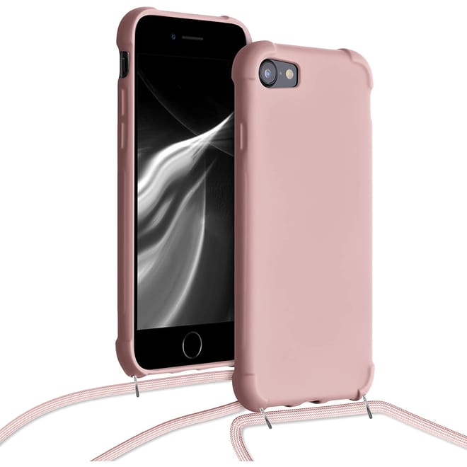 KWmobile Θήκη Σιλικόνης με Λουράκι Λαιμού Apple iPhone SE 2022 / 2020 / 8 / 7 - Mother Of Pearl