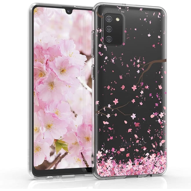 KWmobile Θήκη Σιλικόνης Samsung Galaxy A02s - Cherry Blossoms / Light Pink / Dark Brown / Transparent