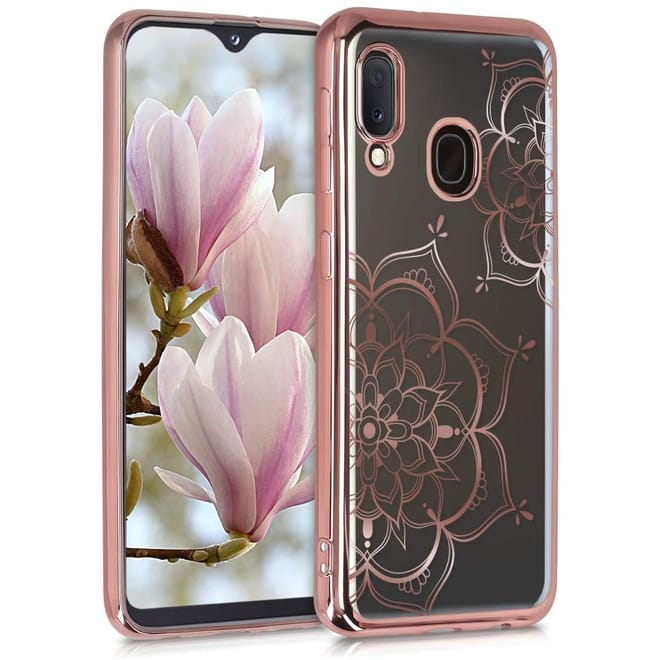 KWmobile Θήκη Σιλικόνης Samsung Galaxy A20e - Flower Twins / Rose Gold / Transparent