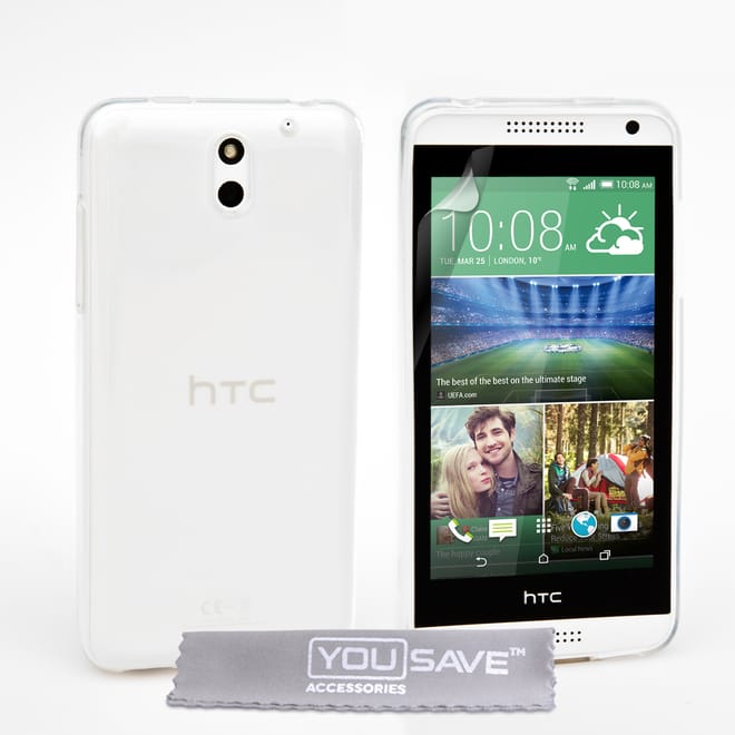 Λευκή Ημιδιάφανη Θήκη Σιλικόνης HTC Desire 816