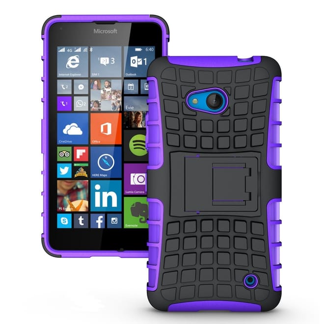 Ανθεκτική Θήκη Lumia 640 Μαύρο - Μωβ