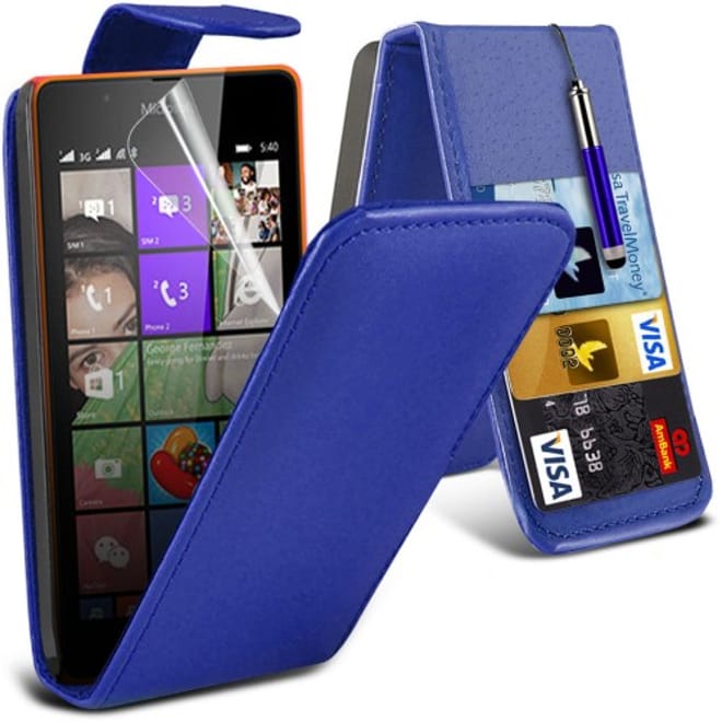 Μπλέ Flip Θήκη Microsoft Lumia 540