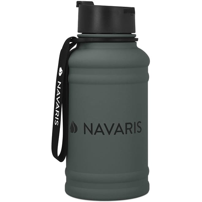 Navaris Μπουκάλι Νερού από Ανοξείδωτο Ατσάλι - BPA Free - 1.3 L - Anthrazit / Dark Grey