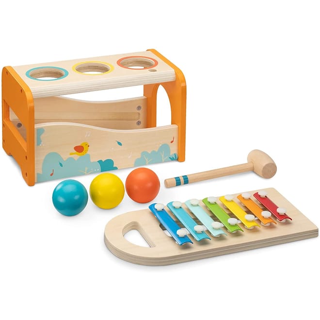 Navaris Xylophone Set and Wooden Hammer Toy - Παιδικό Παιχνίδι Ξυλόφωνο - Unisex