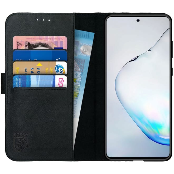 Rosso Deluxe Δερμάτινη Θήκη Πορτοφόλι Samsung Galaxy Note 10 Lite - Black