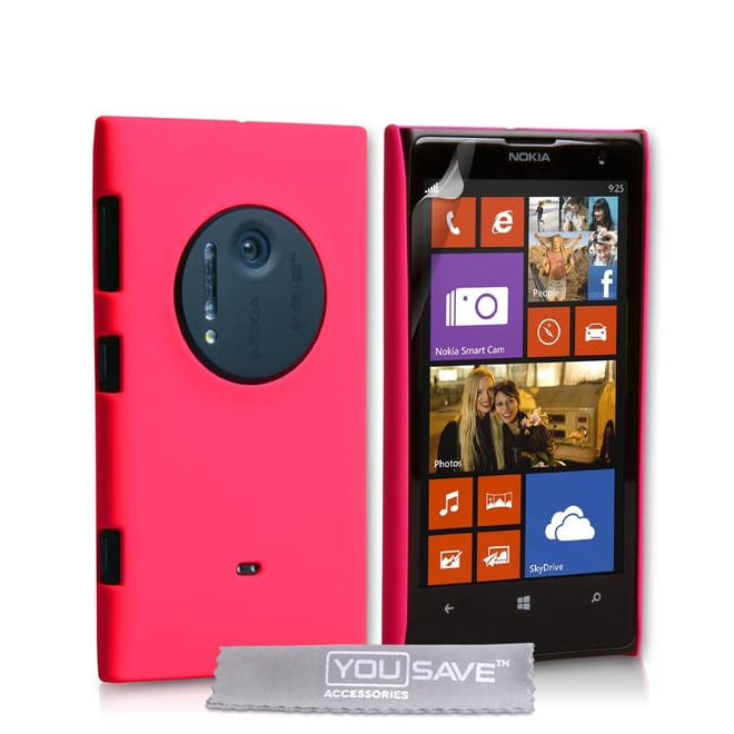 Ροζ Σκληρή Θήκη Καουτσούκ Nokia Lumia 1020
