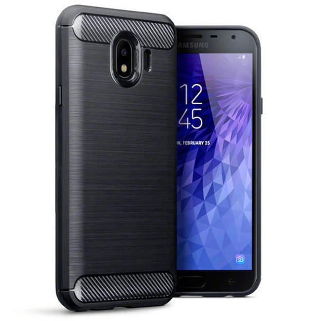 Terrapin Θήκη Σιλικόνης Carbon Fibre Design Samsung Galaxy J4 2018 - Black 