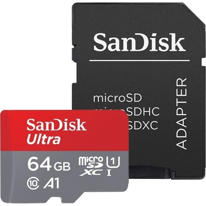 SanDisk Κάρτα Μνήμης Ultra microSDHC 64GB Class 10 100MB/s UHS-I Με Αντάπτορα - Grey / Red