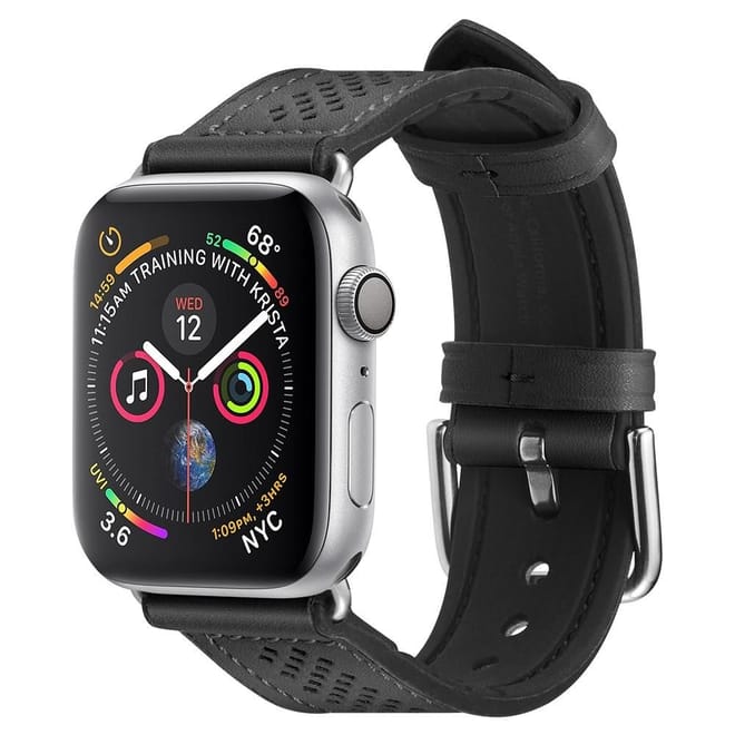 Spigen Retro Fit Δερμάτινο Λουράκι Apple Watch SE/6/5/4/3 (44/42mm) - Black